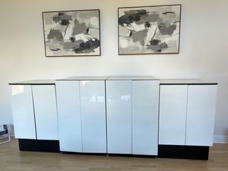 Modern White Gloss Sideboard Cabinet Storage