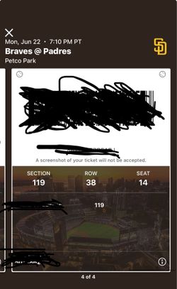 Padres vs Braves tickets tonight FIELD LEVEL