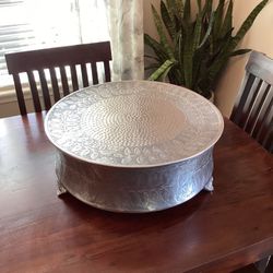 Xtra Large Silver Wedding Events Birthday Party Round Cake Stand
