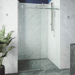 60"×76" SLIDING FRAMELESS SHOWER DOOR 3/8" CLEAR GLASS