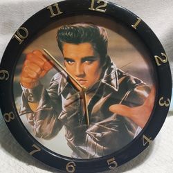 Vintage Elvis Clock 11” round Wall Clock