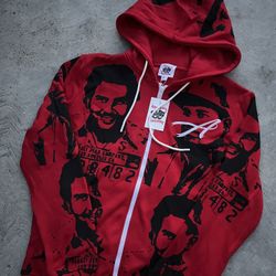 Red Assali Zip Up , Size Large
