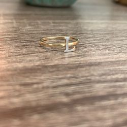 14k Gold Ring With L
