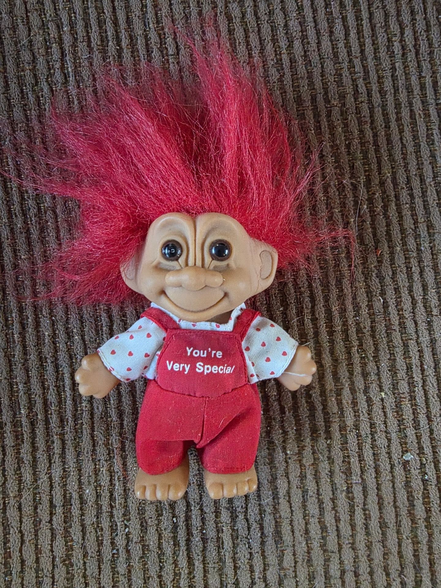 Vintage 90s Russ Troll Doll You're Very Special Red Overalls Heart Shirt