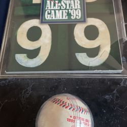 MLB Allstate Game 1999, Game Ball, Game Book, And Game Tickets