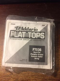 4) D Addario FT036 semi flat phosphor bronze strings