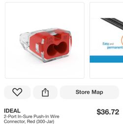 IDEAL 2-Port In-Sure Push-In Wire Connector, Red (300-Jar)