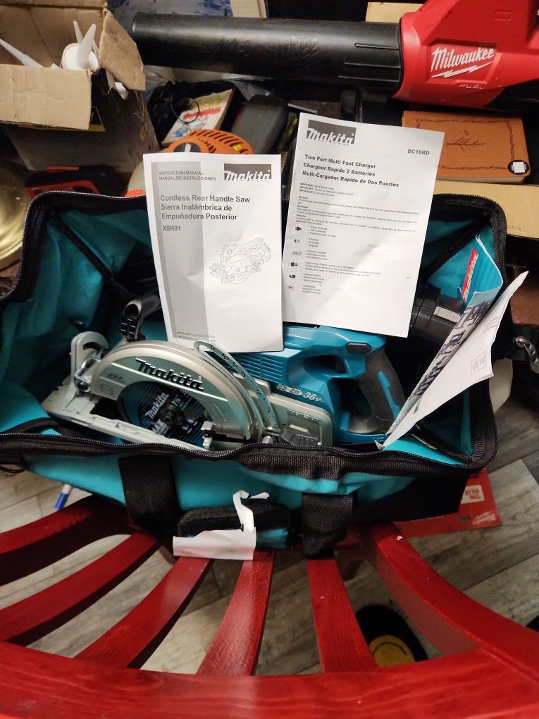 Makita 36V (18V X2) Rear-Handle Saw – BRAND NEW + Charger + 2 Batteries + cool Makita carrying case!
