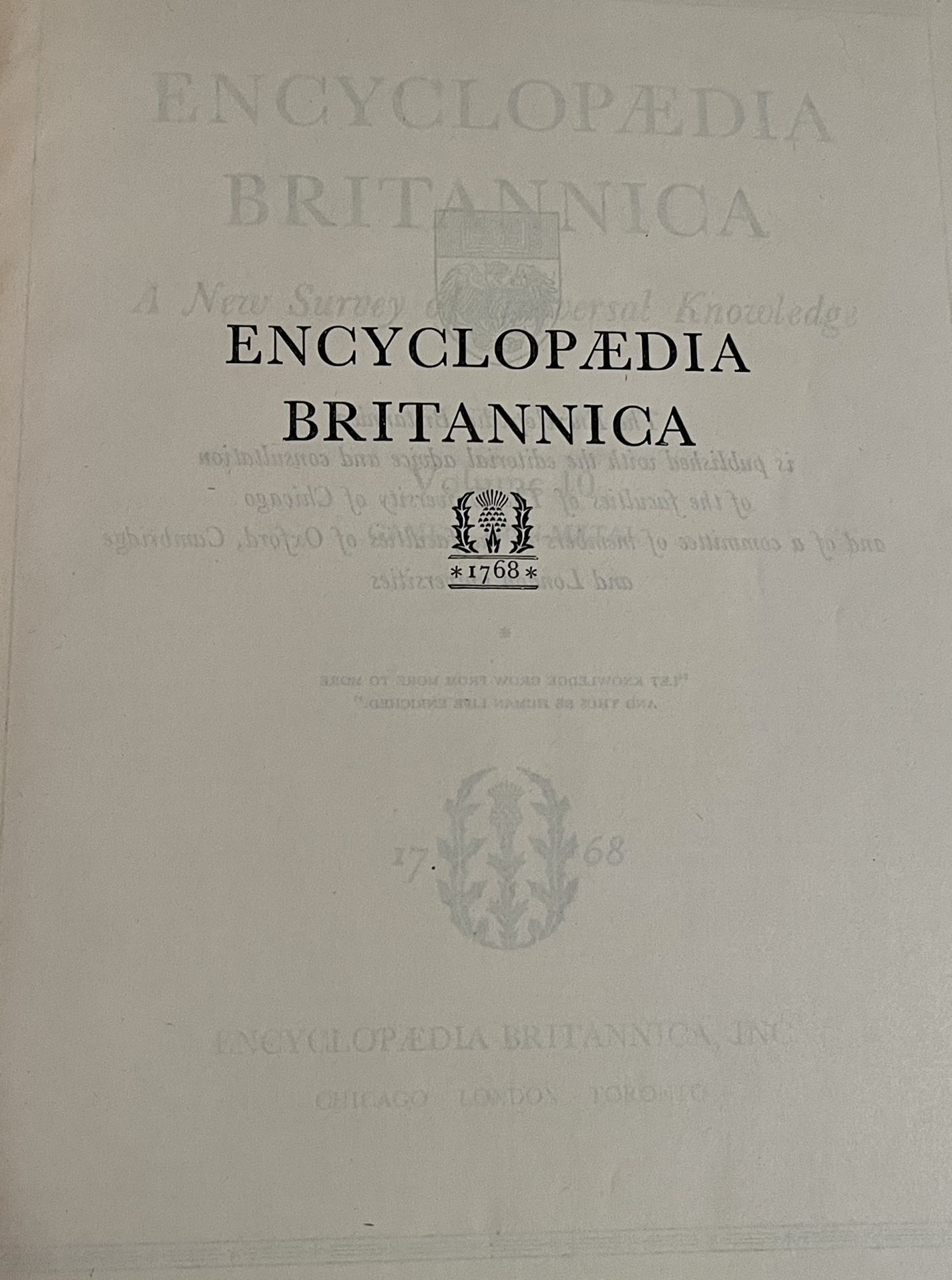 Encyclopedia Britannica 1768 Edition 1953 Printing 24 Volume