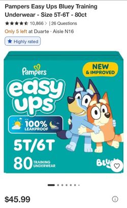 Pampers Easy Ups 5T/6T - 80 count training underwear