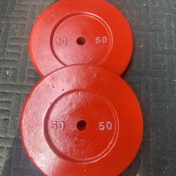 Pair Of 50 LB Standard Plates 1” Hole 
