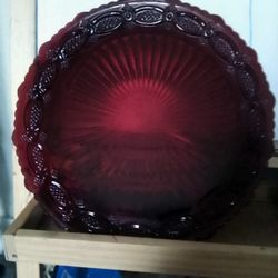 Red Glass Dinner Plate