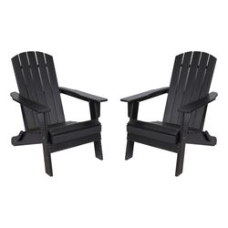 2 New Folding HDPE Adirondack Chairs - OBO
