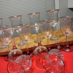 Buy 6 Or 12-wine Glasses,gold Rim--Priced@1/3 orig. Cost