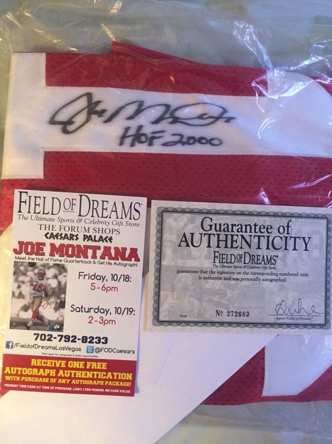 Joe Montana Autographed Jersey with COA