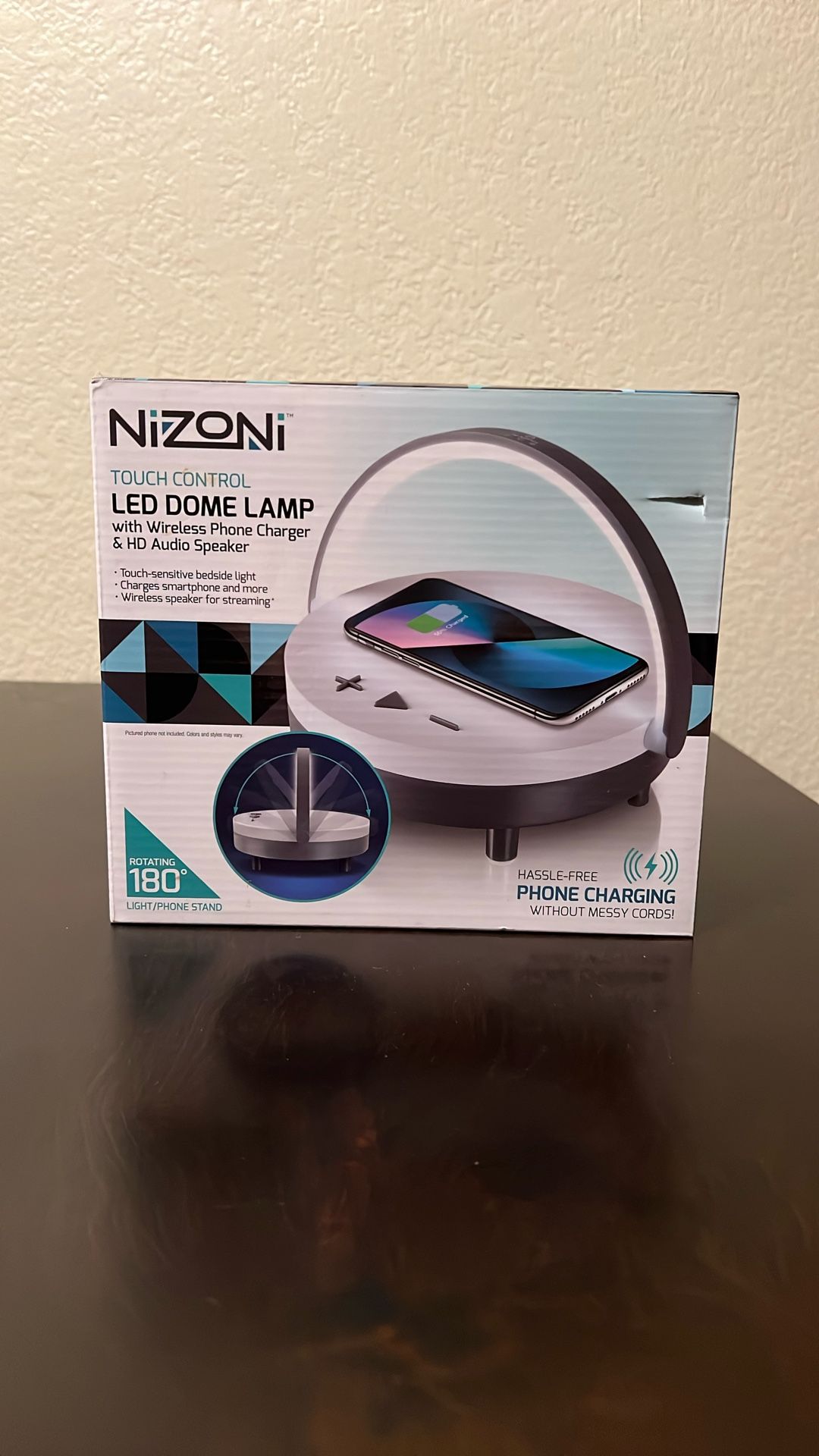 Led Dome Lamp With Wireless Phone Charger & HD Audio Speaker