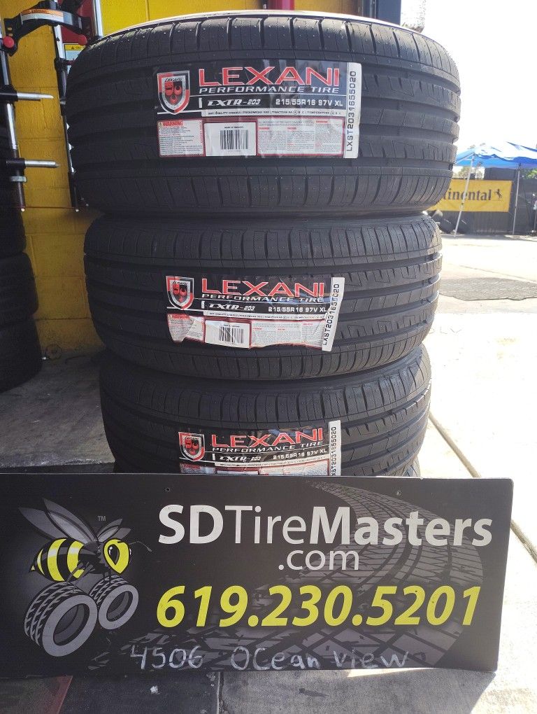 4 NEW 215/55/16 LEXANI $360