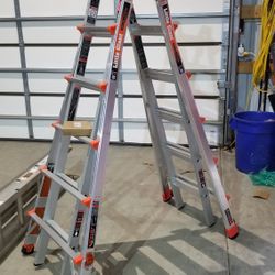 Brand new 26' little giant with ratcheting leg levelers step extension ladder