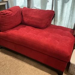 Red chaise lounge 
