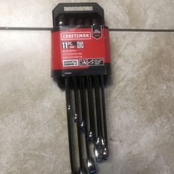 Craftsman SAE CMMT87014 Long Panel Wrench Set 11pc Gunmetal Chrome NEW 1/4-7/8