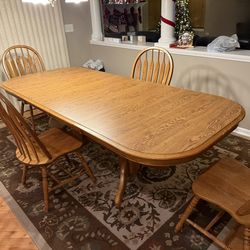 Dining Room table with 4 chairs and 3 counter height stools