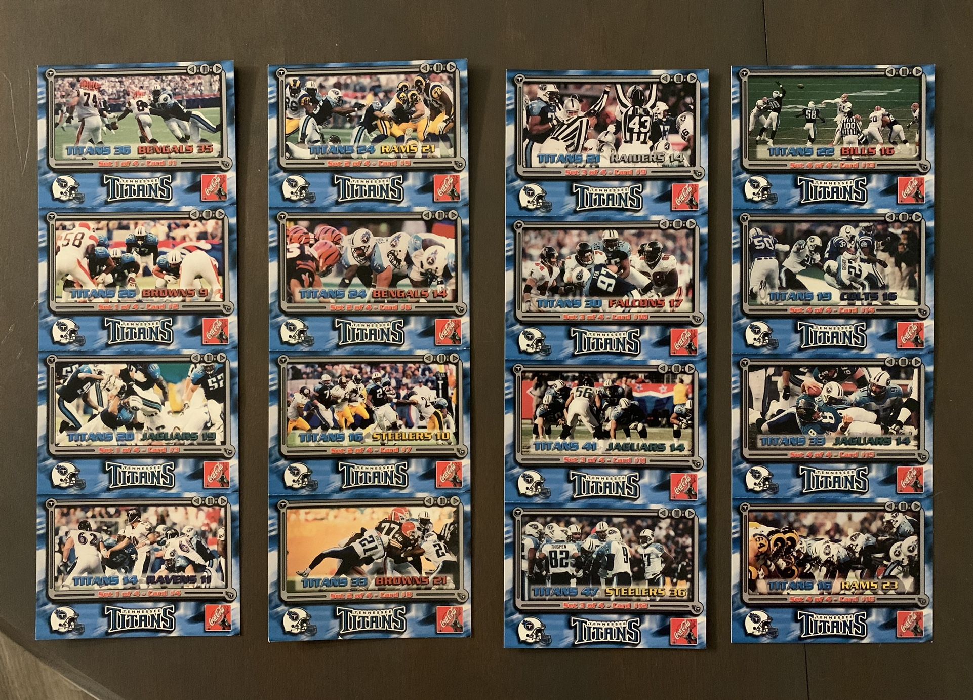 Tennessee Titans Set of 4 1(1999-00) Schedule Cards