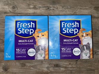 Fresh Step Multi-Cat Clumping Cat Litter with Febreze Freshness — 14 lb Box (Extra Strength Formula)