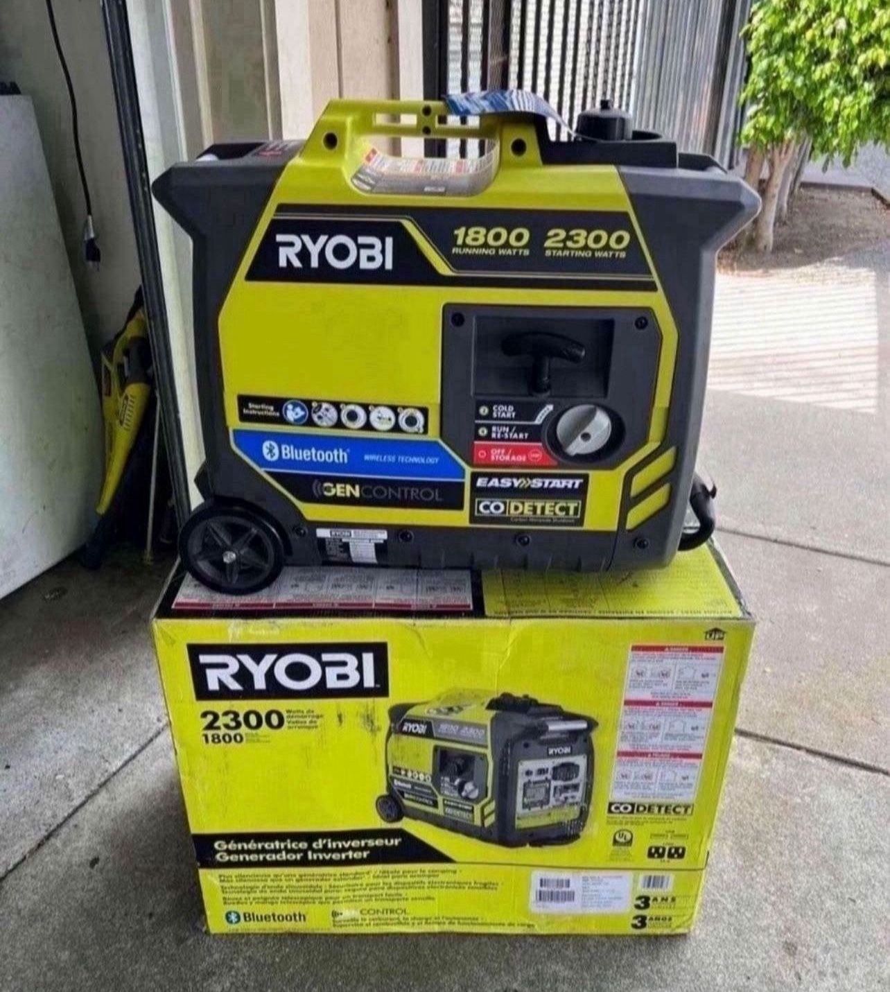RYOBI 2,300-Watt Recoil Start Bluetooth Super Quiet Gasoline Powered Digital Inverter Generator