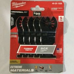 Milwaukee Carbide Teeth Oscillating Blades 49,25-1526 5 Pk