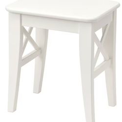 White Ikea Ingolf Wood Stool