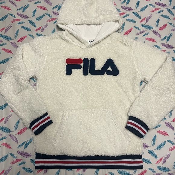Fila White Fleece Hoodie