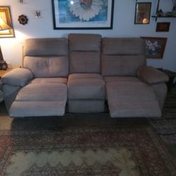 Beautiful Couch With Dual Recliners