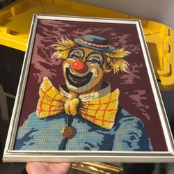 Large clown Stitched Frame