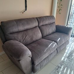 Leather Like Suede Recliner Couch