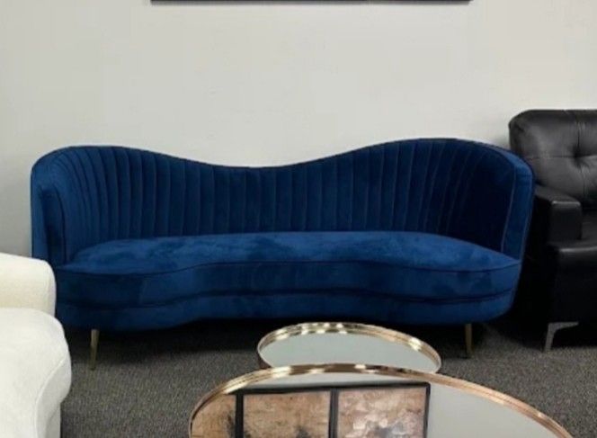 Sophia Blue Sofa$10 Down Payment And Financing Available