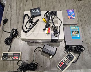 $130 Nintendo NES System Console with RCA to HDMI Converter, AV to HDMI. 2 games tetris / wheel of f
