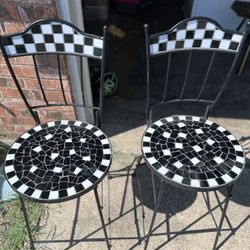 Bar Stools (mosaic And Solid Metal 