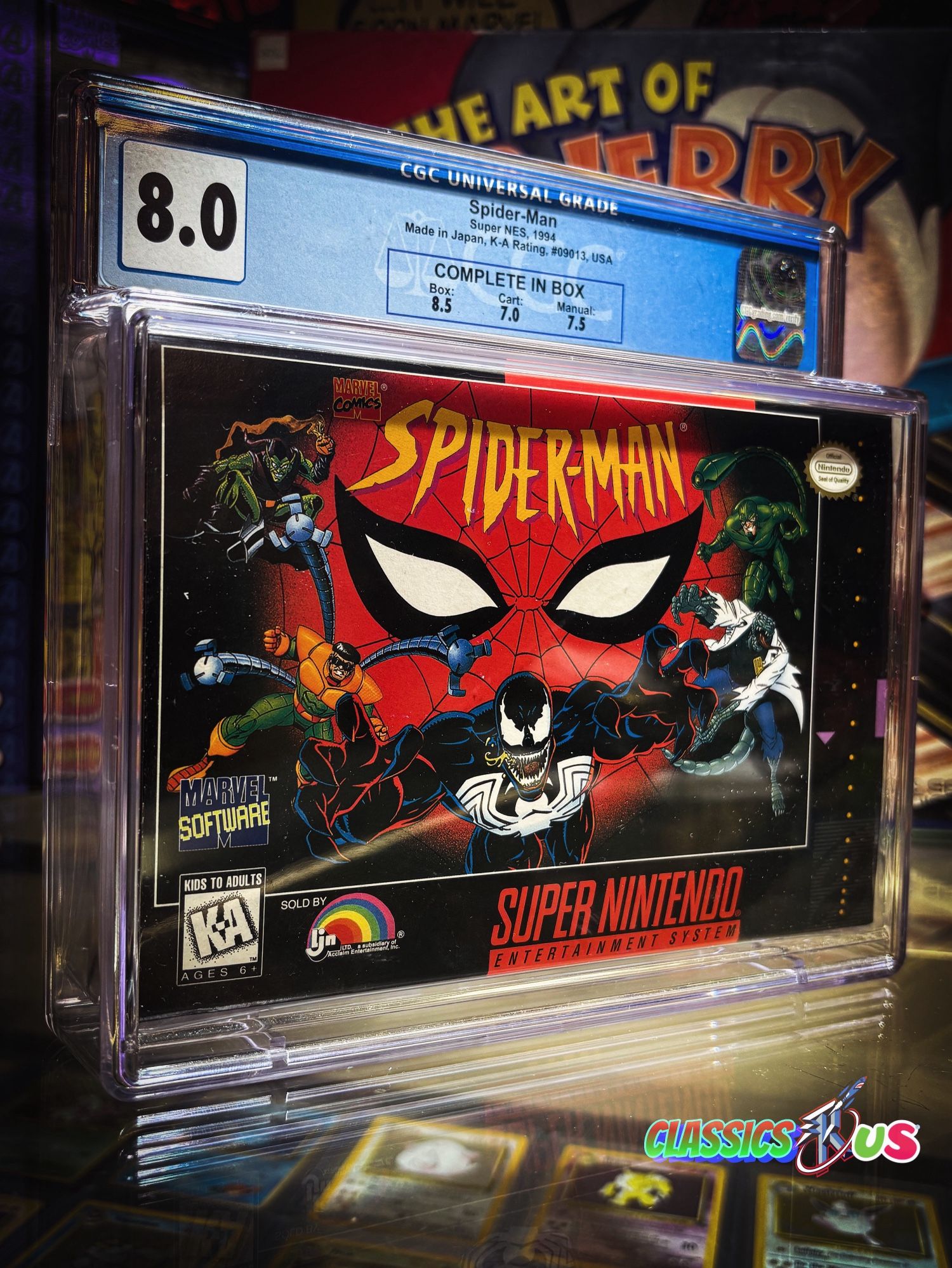 SPIDERMAN ANIMATED SERIES CGC GRADED (8.0) SUPER NINTENDO 1994