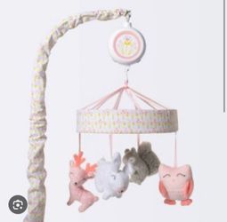 Mobile crib music pink