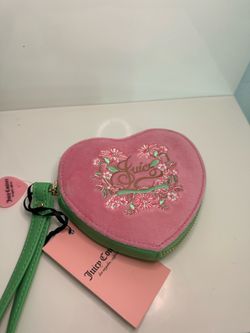 Juicy couture pink and green heart wallet