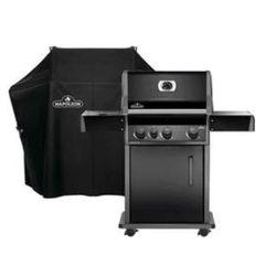 Napoleon - Rogue 425 Propane Gas Grill with Side Burner and Grill Cover - Black
