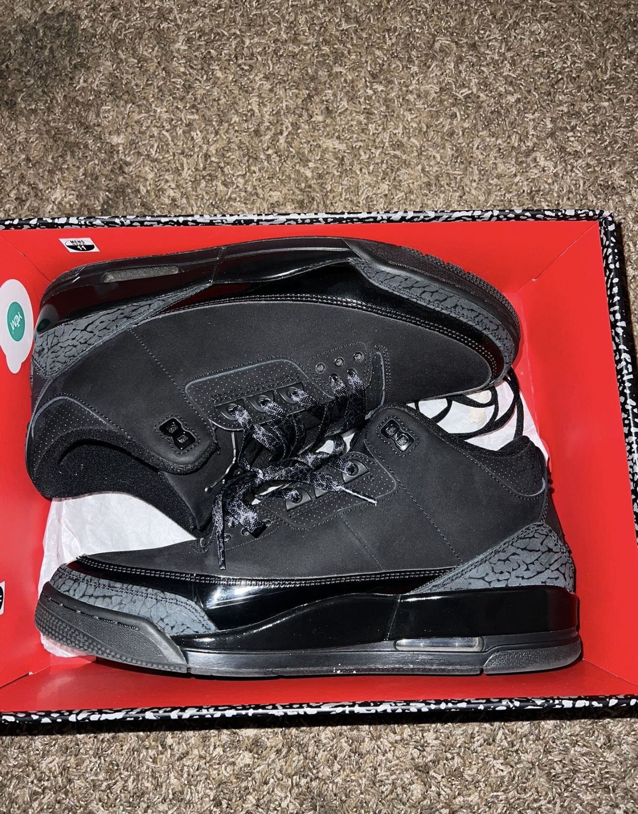 Jordan 3 Black Cat Size 11