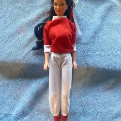 Vintage 80’s Asian Barbie Nia Kira Doll-Black Hair Topaz Hazel Eyes-Red & White