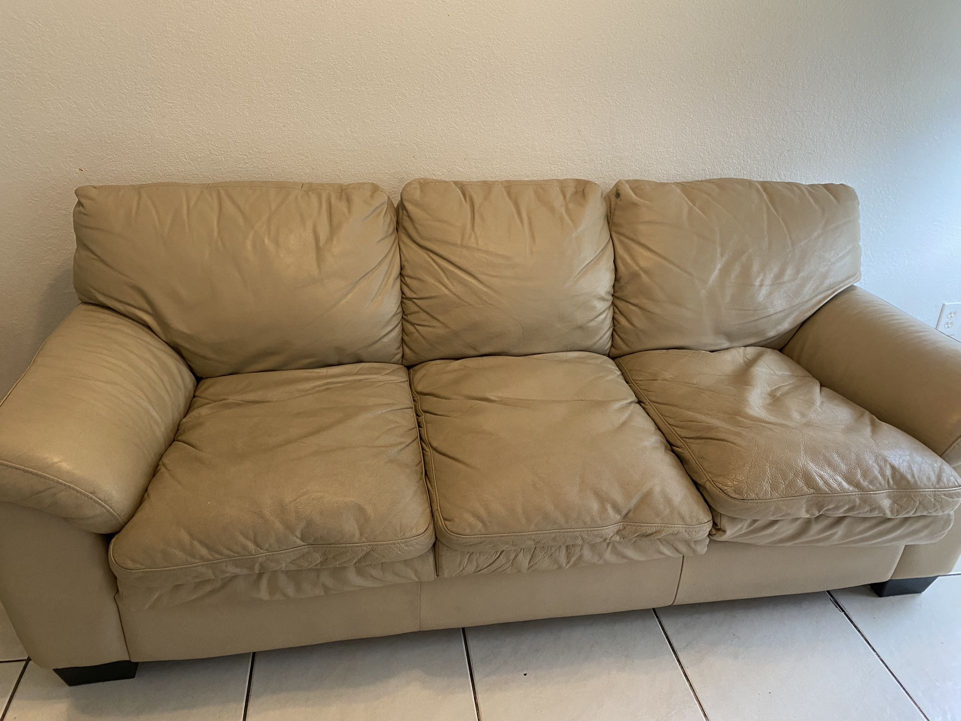 Leather Pull Out Bed Couch 