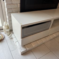IKEA TV stand  two piece with glass top