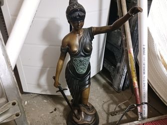 Bronze Statue Greek Godess Themis Blind Justice