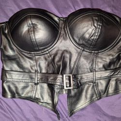Faux Leather Corset 