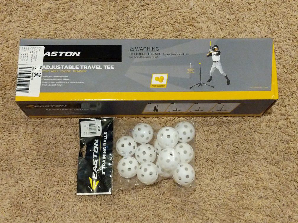 New Easton Adjustable Travel Tee & Training Balls