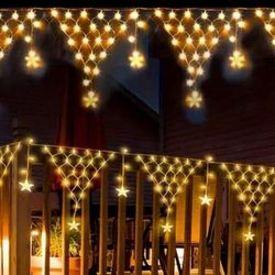 2 pcs LED Star Lights - Triangle Mesh Design With Remote Control Starry Lights With 8 Modes - Perfect For Holiday Decor, Bedroom, Patio, Gar