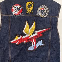 Born Fly Denim Vest XL Covered With Patches